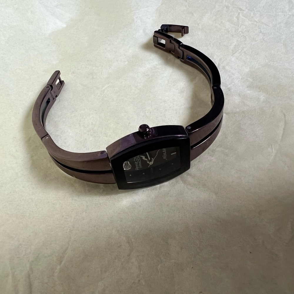 Armitron Dark Brown Metal Bracelet Watch with Rectangular Face